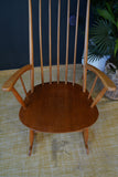 Timeless Tranquillity: Mid-Century Ercol Blonde Elm Rocking Chair by Lucian Ercolani