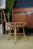 Mid Century Vintage Rattan Stool by Franco Albini for Vittorio Bonacina Italy 1960
