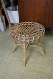 Mid Century Vintage Rattan Stool by Franco Albini for Vittorio Bonacina Italy 1960