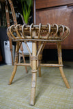 Mid Century Vintage Rattan Stool by Franco Albini for Vittorio Bonacina Italy 1960