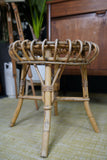 Mid Century Vintage Rattan Stool by Franco Albini for Vittorio Bonacina Italy 1960