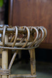 Mid Century Vintage Rattan Stool by Franco Albini for Vittorio Bonacina Italy 1960