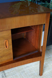 Mid-Century Convex Curved Free-standing Sideboard with Walnut Veneer