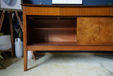 Mid-Century Convex Curved Free-standing Sideboard with Walnut Veneer