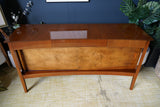 Mid-Century Convex Curved Free-standing Sideboard with Walnut Veneer