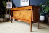 Mid-Century Convex Curved Free-standing Sideboard with Walnut Veneer