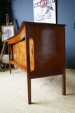 Mid-Century Convex Curved Free-standing Sideboard with Walnut Veneer