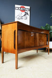 Mid-Century Convex Curved Free-standing Sideboard with Walnut Veneer