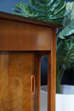 Mid-Century Convex Curved Free-standing Sideboard with Walnut Veneer