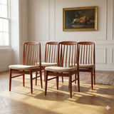 Set of 4 Teak High-Back Dining Chairs by Benny Linden – Danish Modern Style