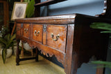 Late Georgian Early Victorian Welsh Dresser Solid Oak Brass Bail Pulls