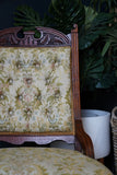 Late Victorian Edwardian Arts & Crafts Occasional Parlour Chair Green Floral 