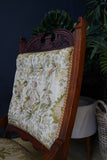 Late Victorian Edwardian Arts & Crafts Occasional Parlour Chair Green Floral
