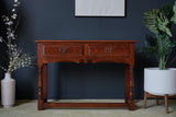 Antique Georgian Style Oak Two Drawer Dresser Hallway Table