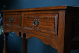 Antique Georgian Style Oak Two Drawer Dresser Hallway Table
