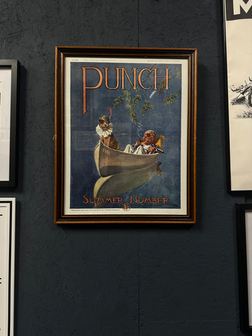 1931 Punch “Summer Number” Framed Print Cover – A Charming Piece of British Satire History
