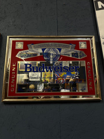 Original Budweiser Glass Sign – Iconic Americana Bar Décor