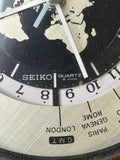 Seiko Vintage Quartz World Time Zone Clock — Airplane Design Desk & Mantle Piece