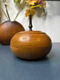 Hand-Turned Ancient Acacia Lidded Bowl with Oak Spike Handle — Crafted in Norfolk from 5,000-Year-Old Local Timber