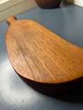 Mid-Century Danish Teak Leaf-Shaped Bowl — 1960s Three-Section Scandinavian Design