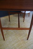 Mid Century Stylish Small Writing Desk in Teak with Black Vinyl Writing Pad