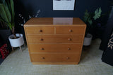 Mid Century 1950s 1960s Pale Oak Large Chest of Drawers