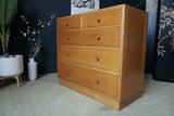Mid Century 1950s 1960s Pale Oak Large Chest of Drawers
