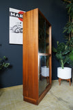 Mid Century Morris of Glasgow Tall Display Cabinet Glass Fronted Bookcase