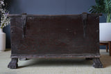 Early 18th Century Solid Oak Coffer Trunk Ships Chest Tudor Carvings