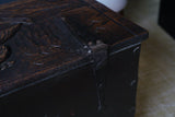 Early 18th Century Solid Oak Coffer Trunk Ships Chest Tudor Carvings