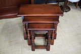 Vintage Old Charm Style Nest of Tables Solid Oak Early 21st C