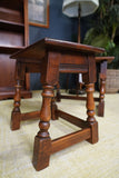 Vintage Old Charm Nest of Tables Solid Oak Early 21st Century