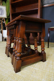 Vintage Old Charm Nest of Tables Solid Oak Early 21st Century