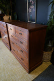 Pair of Edwardian Ash Wood Two Chest of Drawers – Spacious Antique Storage with Original Hardware
