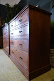 Pair of Edwardian Ash Wood Two Chest of Drawers – Spacious Antique Storage with Original Hardware