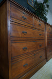 Pair of Edwardian Ash Wood Two Chest of Drawers – Spacious Antique Storage with Original Hardware