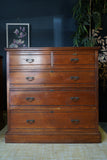 Pair of Edwardian Ash Wood Two Chest of Drawers – Spacious Antique Storage with Original Hardware