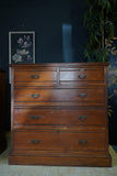 Pair of Edwardian Ash Wood Two Chest of Drawers – Spacious Antique Storage with Original Hardware