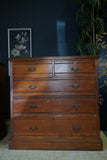 Pair of Edwardian Ash Wood Two Chest of Drawers – Spacious Antique Storage with Original Hardware