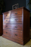 Pair of Edwardian Ash Wood Two Chest of Drawers – Spacious Antique Storage with Original Hardware