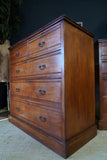 Pair of Edwardian Ash Wood Two Chest of Drawers – Spacious Antique Storage with Original Hardware