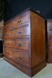 Pair of Edwardian Ash Wood Two Chest of Drawers – Spacious Antique Storage with Original Hardware