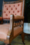 Late Victorian Edwardian Arts & Crafts Pink Fireside Parlour Occasional Armchair