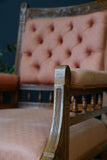 Late Victorian Edwardian Arts & Crafts Pink Fireside Parlour Occasional Armchair