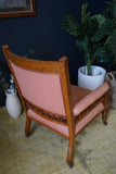 Late Victorian Edwardian Arts & Crafts Pink Fireside Parlour Occasional Armchair