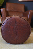 Mid Century Vintage Retro Original Real Leather Pouffe Footstool Footrest Seat