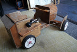 Vintage Handmade Wooden Ride on Toy Car with Brass Duck Head Bonnet Mascot