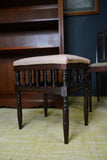 Antique Late Victorian/Edwardian Piano Stool Mahogany Turned Spindle Legs