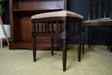 Antique Late Victorian/Edwardian Piano Stool Mahogany Turned Spindle Legs