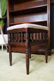 Antique Late Victorian/Edwardian Piano Stool Mahogany Turned Spindle Legs